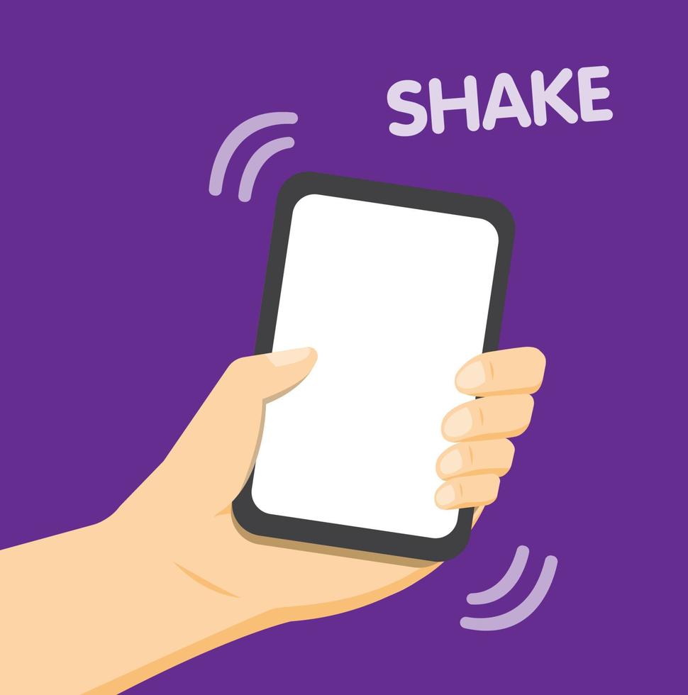 Handshake-Smartphone, Hand, die Smartphone hält, Handspiel mit Smartphone-Illustrationsvektor vektor