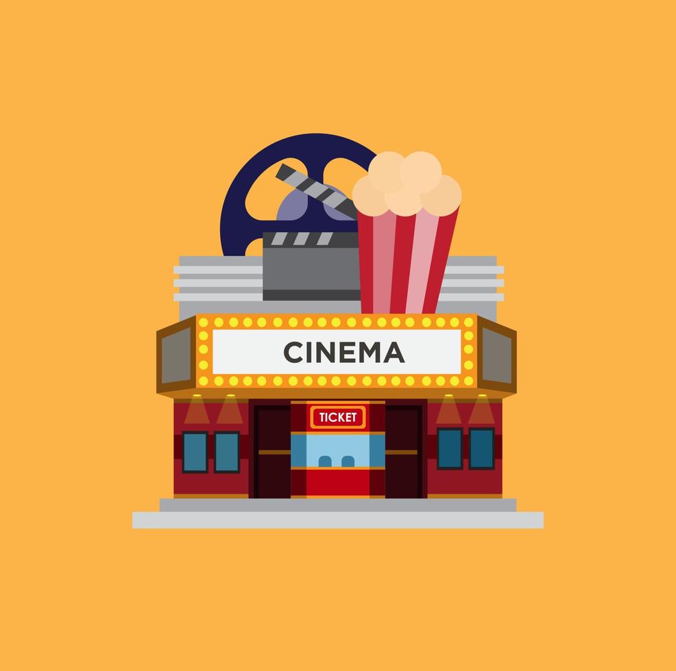 Kinogebäude, Film, Theater, Konzeptillustrationsvektor, Ikone vektor