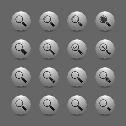 Objektiv-Icon-Set vergrößern vektor