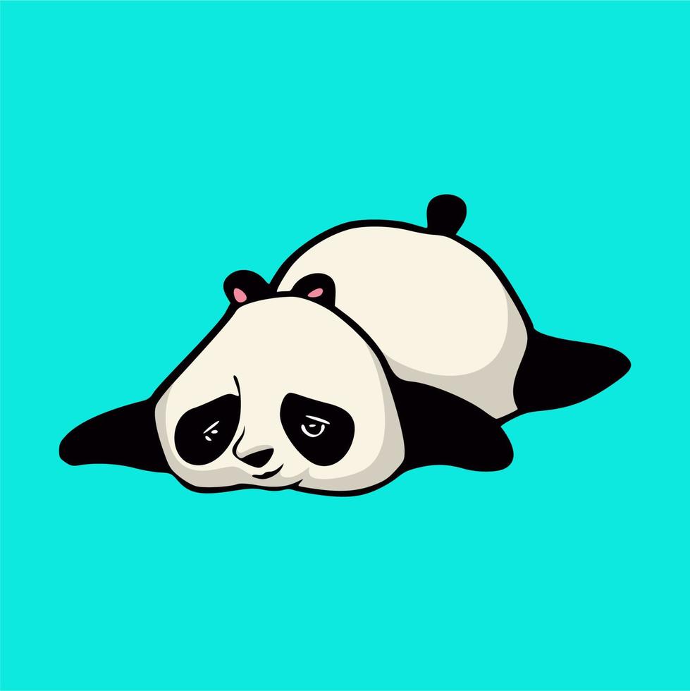 tecknad djurdesign panda lata sig runt söt maskot logotyp vektor