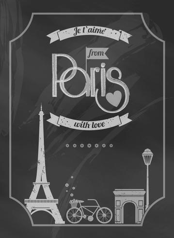 Retro Plakat der Liebe-Paris-Tafel vektor