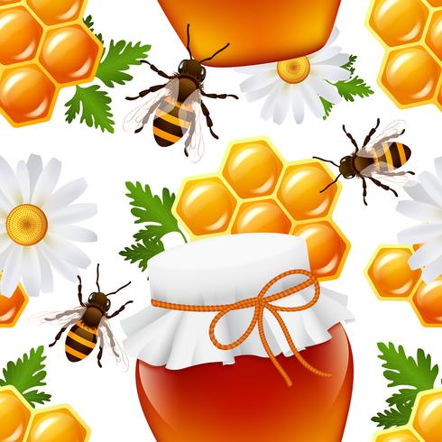 Honung sömlös mönster vektor