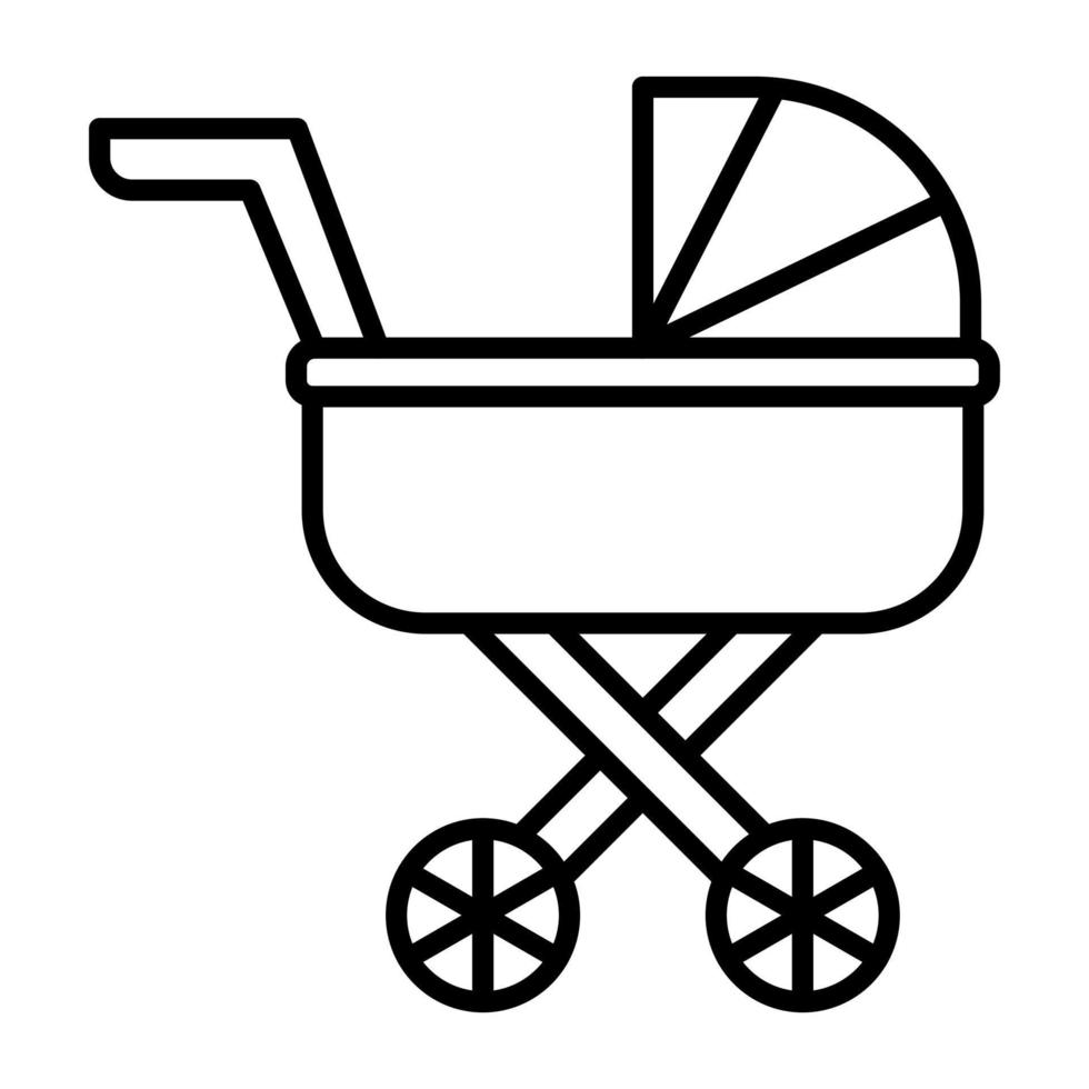 barnvagn linje ikon vektor