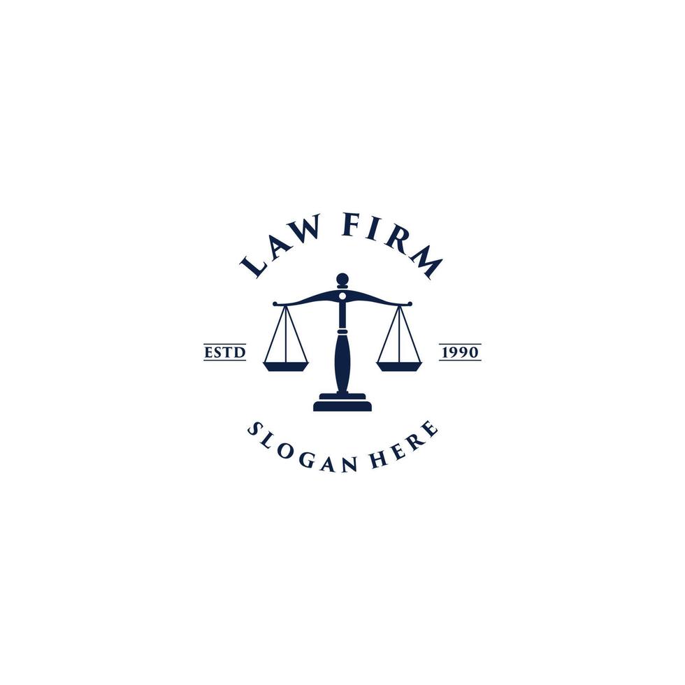 advokatbyrå logotyp mall, vektor, ikon i vit bakgrund vektor