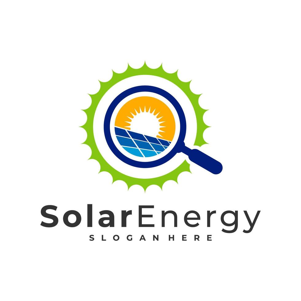 Finden Sie Solar-Logo-Vektor-Vorlage, kreative Konzepte für das Design von Solarpanel-Energie-Logos vektor