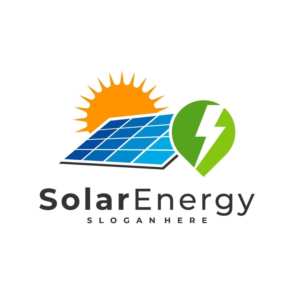punkt solar logotyp vektor mall, kreativa solpanel energi logotyp designkoncept