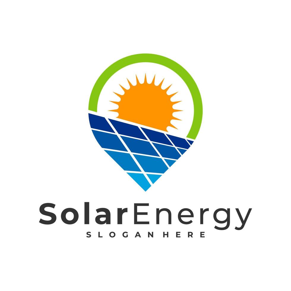 Punkt-Solar-Logo-Vektor-Vorlage, kreative Solarpanel-Energie-Logo-Design-Konzepte vektor