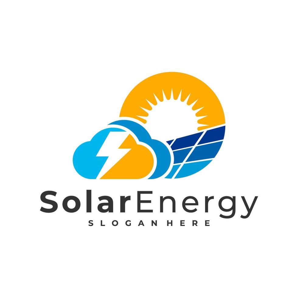Cloud-Solar-Logo-Vektor-Vorlage, kreative Solarpanel-Energie-Logo-Design-Konzepte vektor