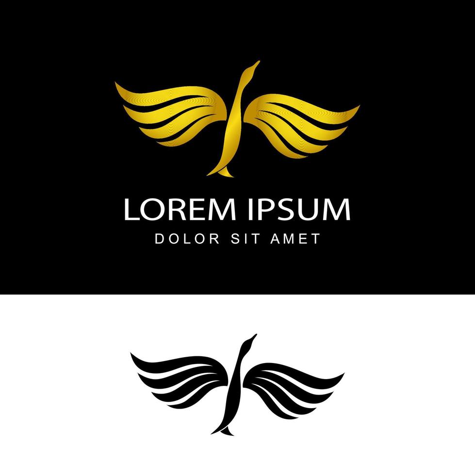 Schwäne Logo Template Design Vektor in isoliertem Hintergrund