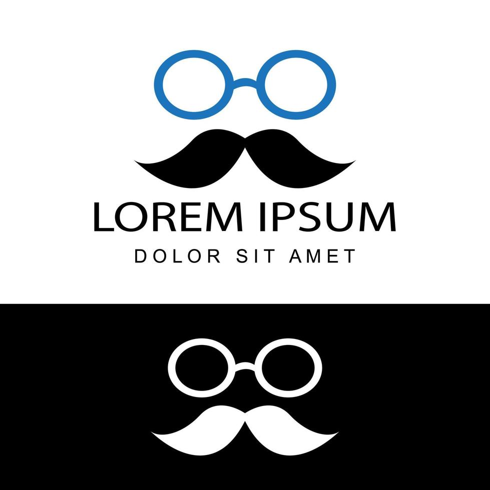 glasögon och mustasch mall design vektor med isolerade vit bakgrund