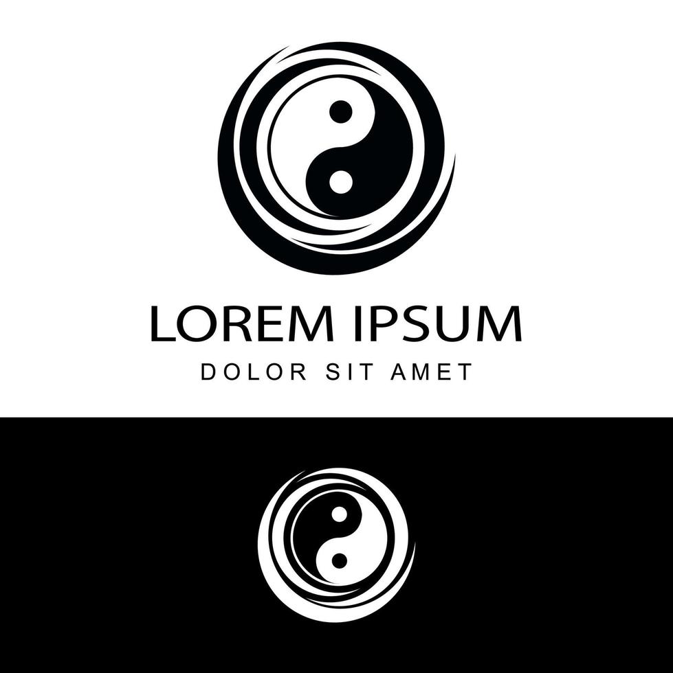 abstrakt tatuering yin yang logotyp symbol mall design vektor i isolerade vit bakgrund