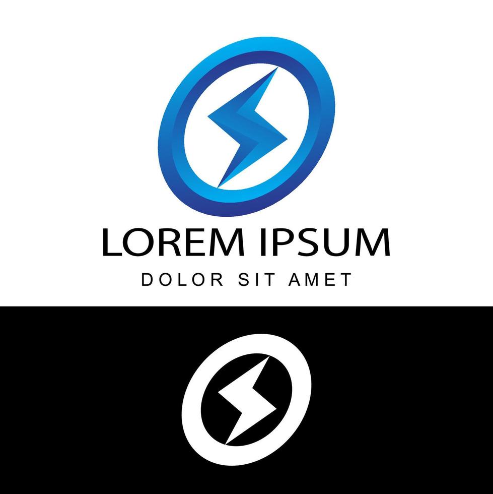 Erneuerbare Energie Strom Logo Template Design Vektor in isoliertem weißem Hintergrund