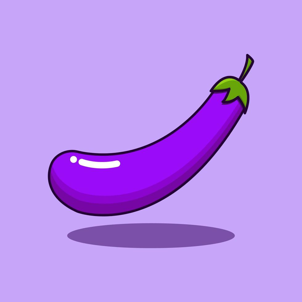 aubergine tecknad ikon illustratör vektor