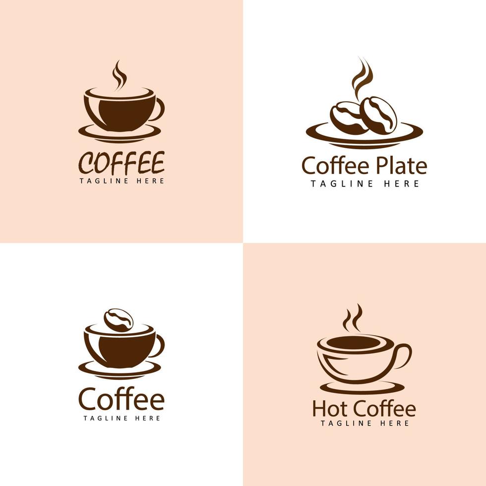 kaffe logotyp mall design vektor bunt