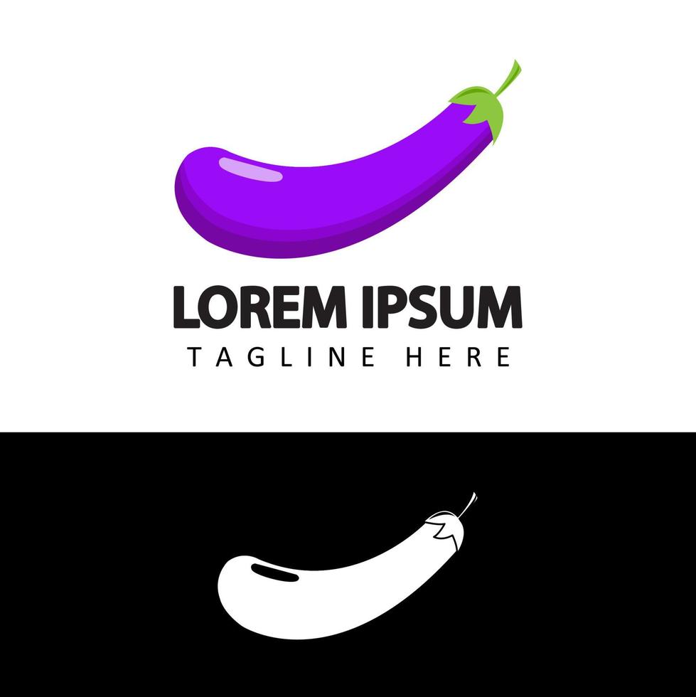 Aubergine, Auberginen-Logo-Vorlagen-Design-Vektor in isoliertem Hintergrund vektor