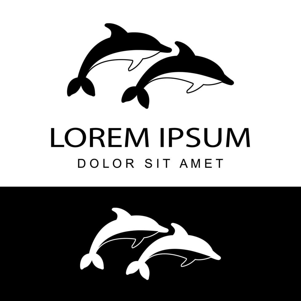 Delphin-Logo-Vorlagen-Design-Vektor in isoliertem Hintergrund vektor