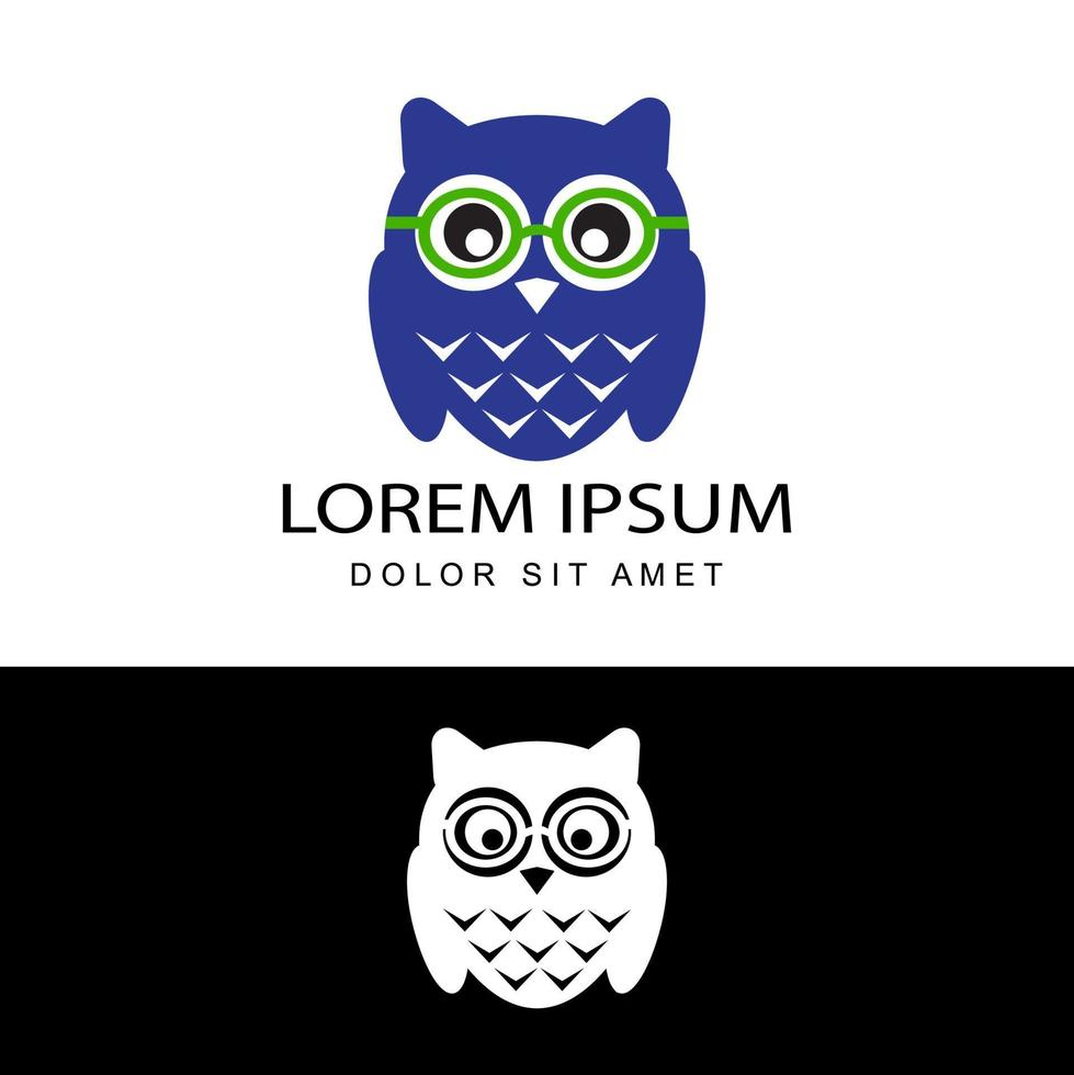 Geek Owl utbildning logotyp mall design vektor i isolerade bakgrund