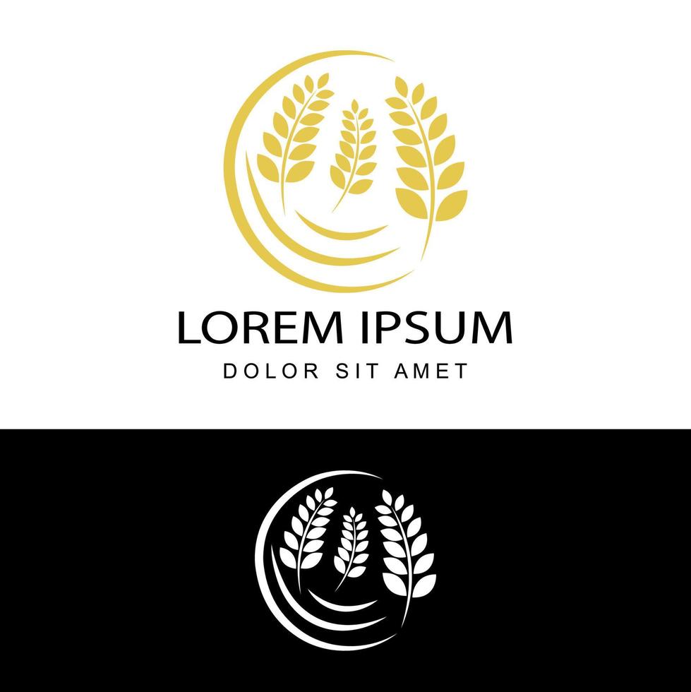Landwirtschaft Weizen Logo Vorlage Design Vektor