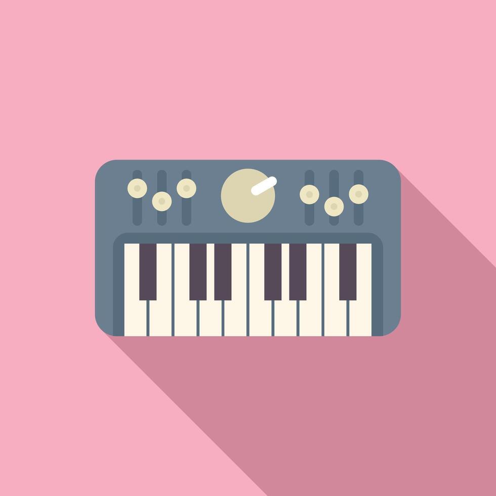 eleganta illustration av en synthesizer på rosa bakgrund vektor