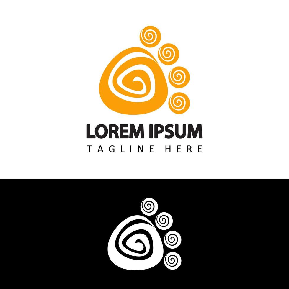 Tierhaustiere Pfoten Logo Template Design Vektor in isoliertem Hintergrund