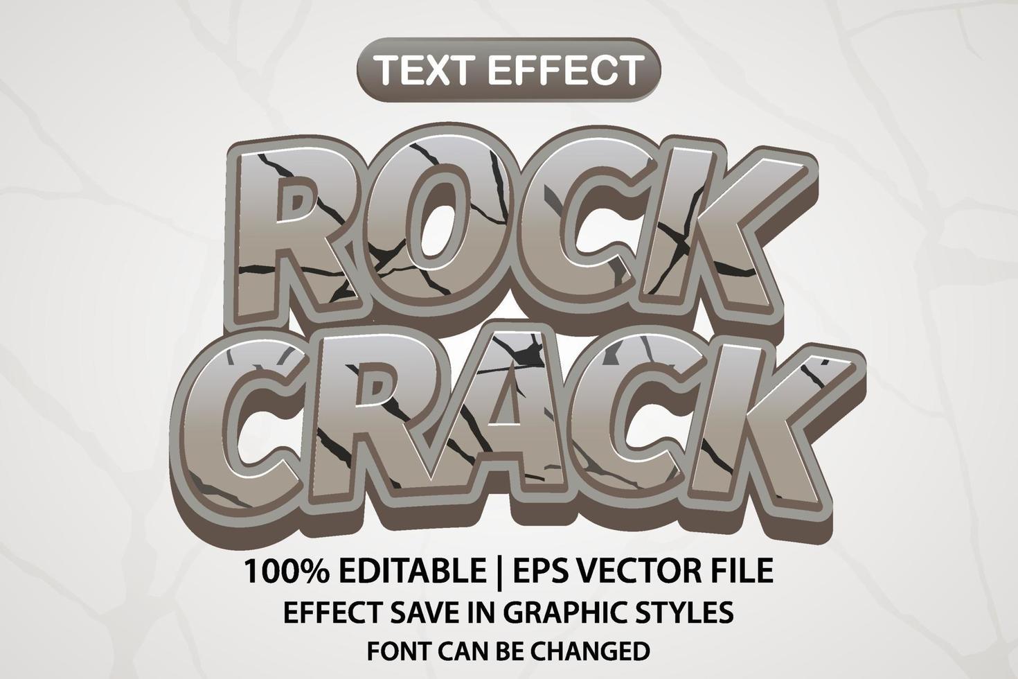 Rock Crack 3D bearbeitbarer Texteffekt vektor