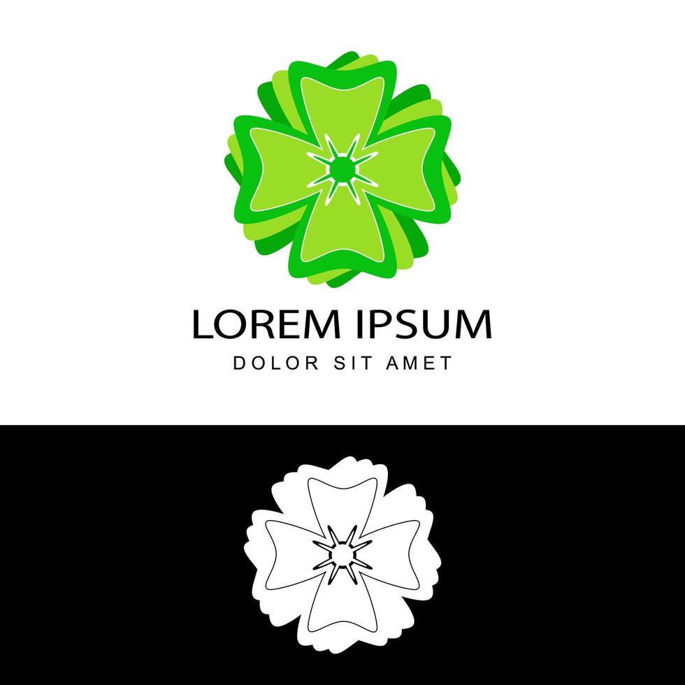Kleeblatt-Logo-Vorlagen-Design-Vektor mit isoliertem Hintergrund vektor