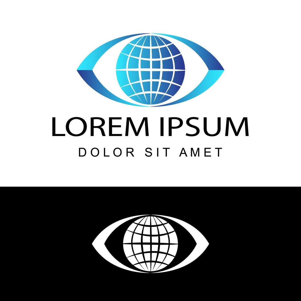 Globus, Welt, globale Vision Logo Template Design Vektor in isoliertem weißem Hintergrund