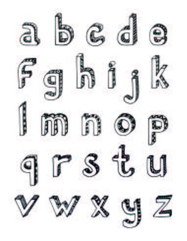 Kleine Buchstaben der Skizze Alphabet vektor