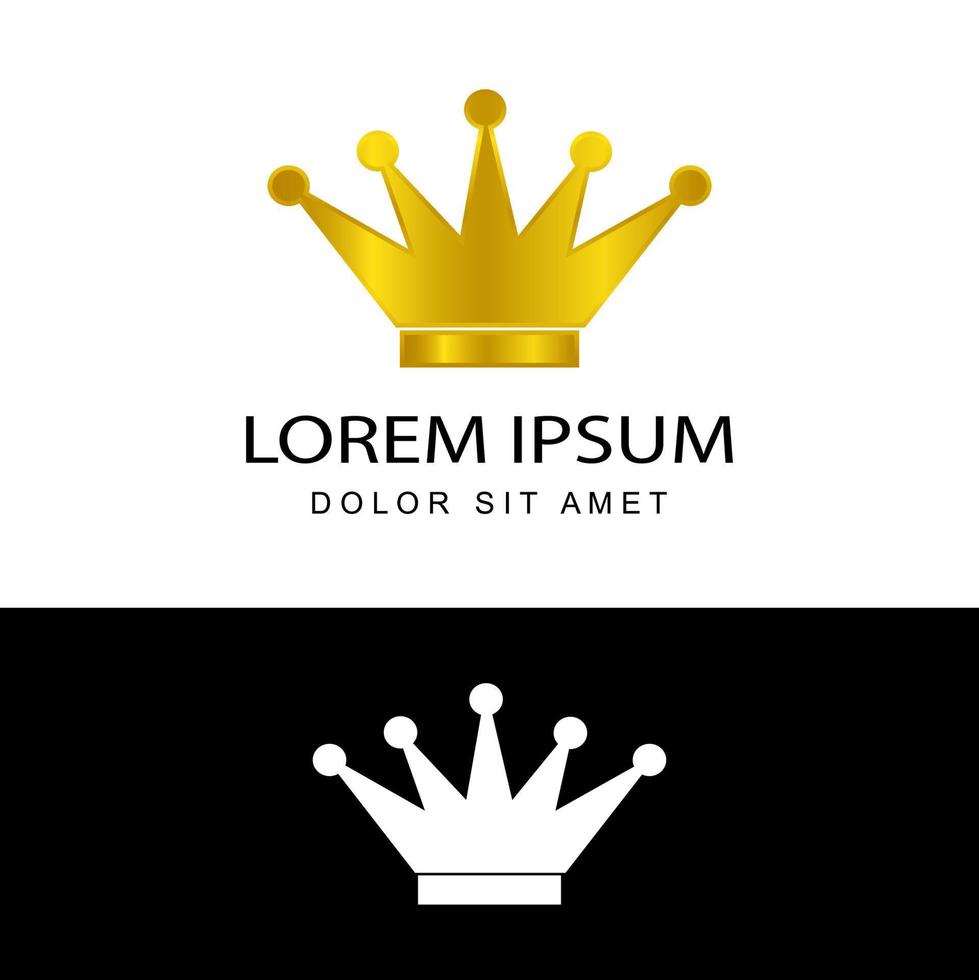 royal crown king logotyp mall design vektor med isolerade bakgrund