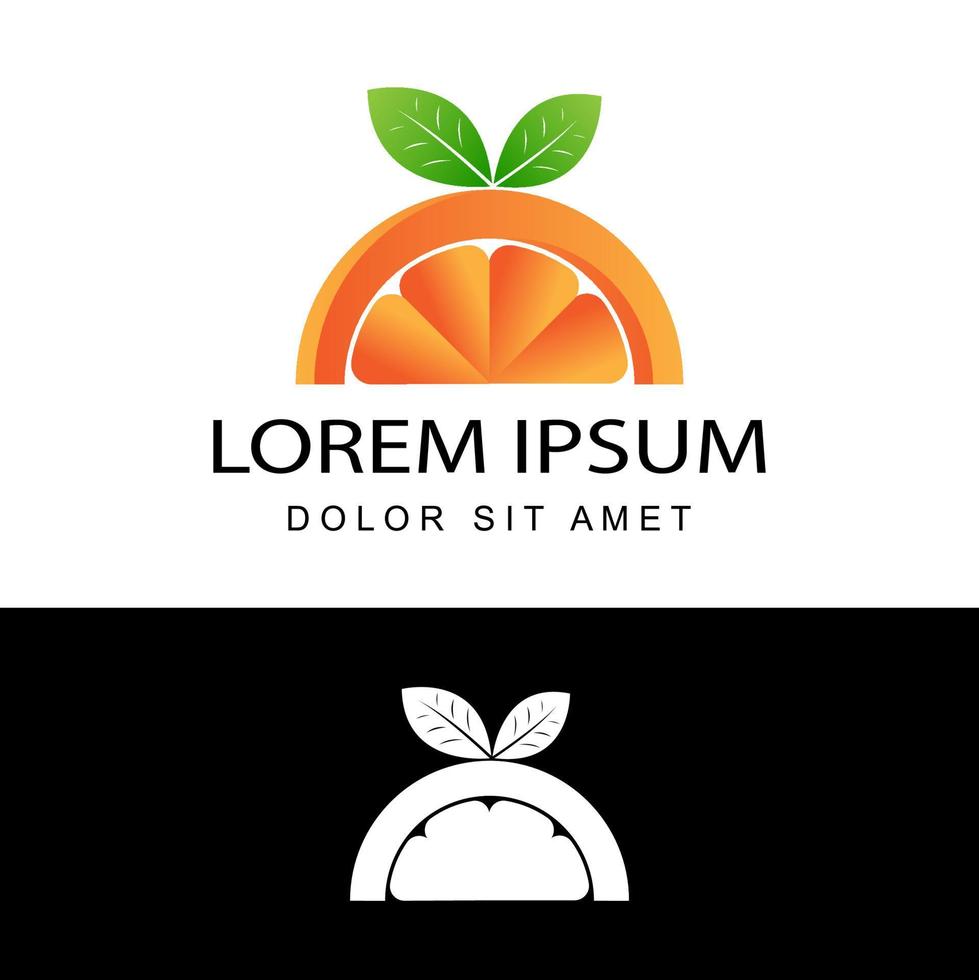3D-Orange frischer Logo-Vorlagen-Design-Vektor in isoliertem weißem Hintergrund vektor