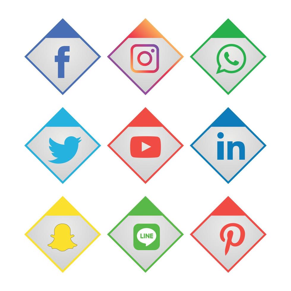 Social Media flache Icons Technologie, Netzwerk. Hintergrund-Gruppe Smiley-Gesicht-Verkauf. teilen, mögen, vektorillustration twitter, youtube, whatsapp, snapchat, facebook, instagram, tick tack, tok vektor