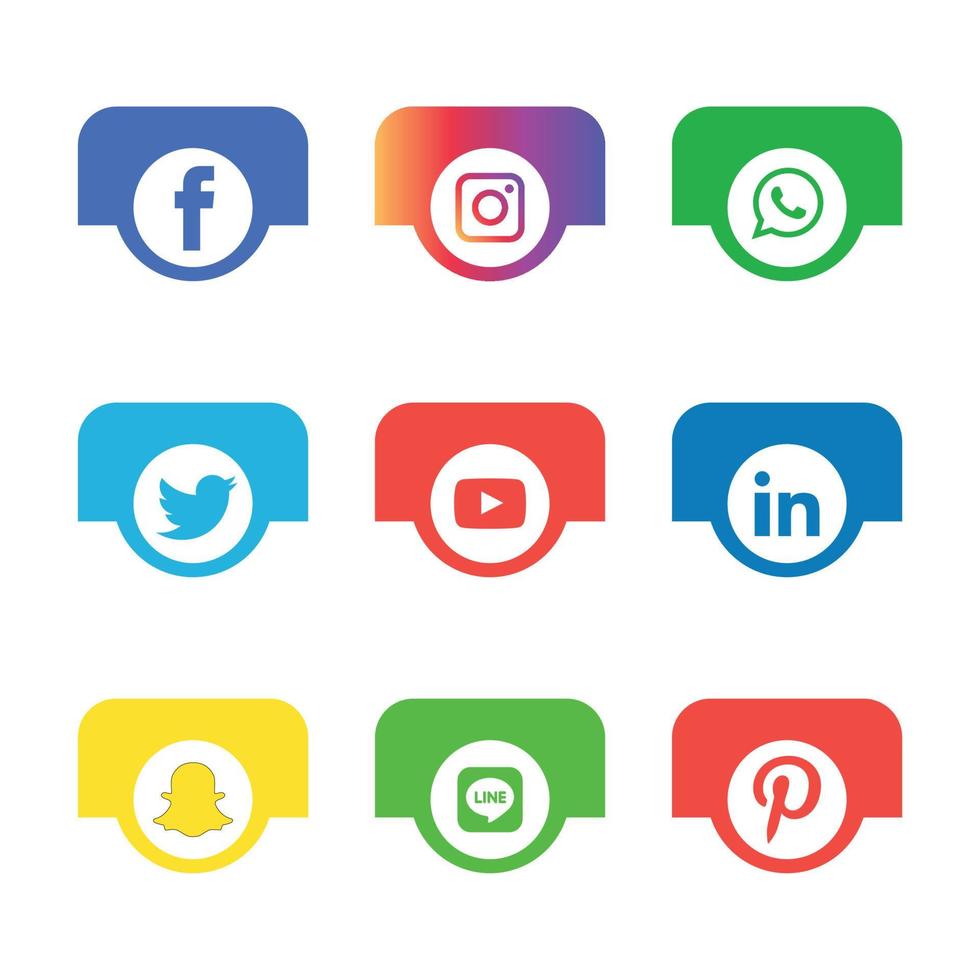 Social Media flache Icons Technologie, Netzwerk. Hintergrund-Gruppe Smiley-Gesicht-Verkauf. teilen, mögen, vektorillustration twitter, youtube, whatsapp, snapchat, facebook, instagram, tick tack, tok vektor