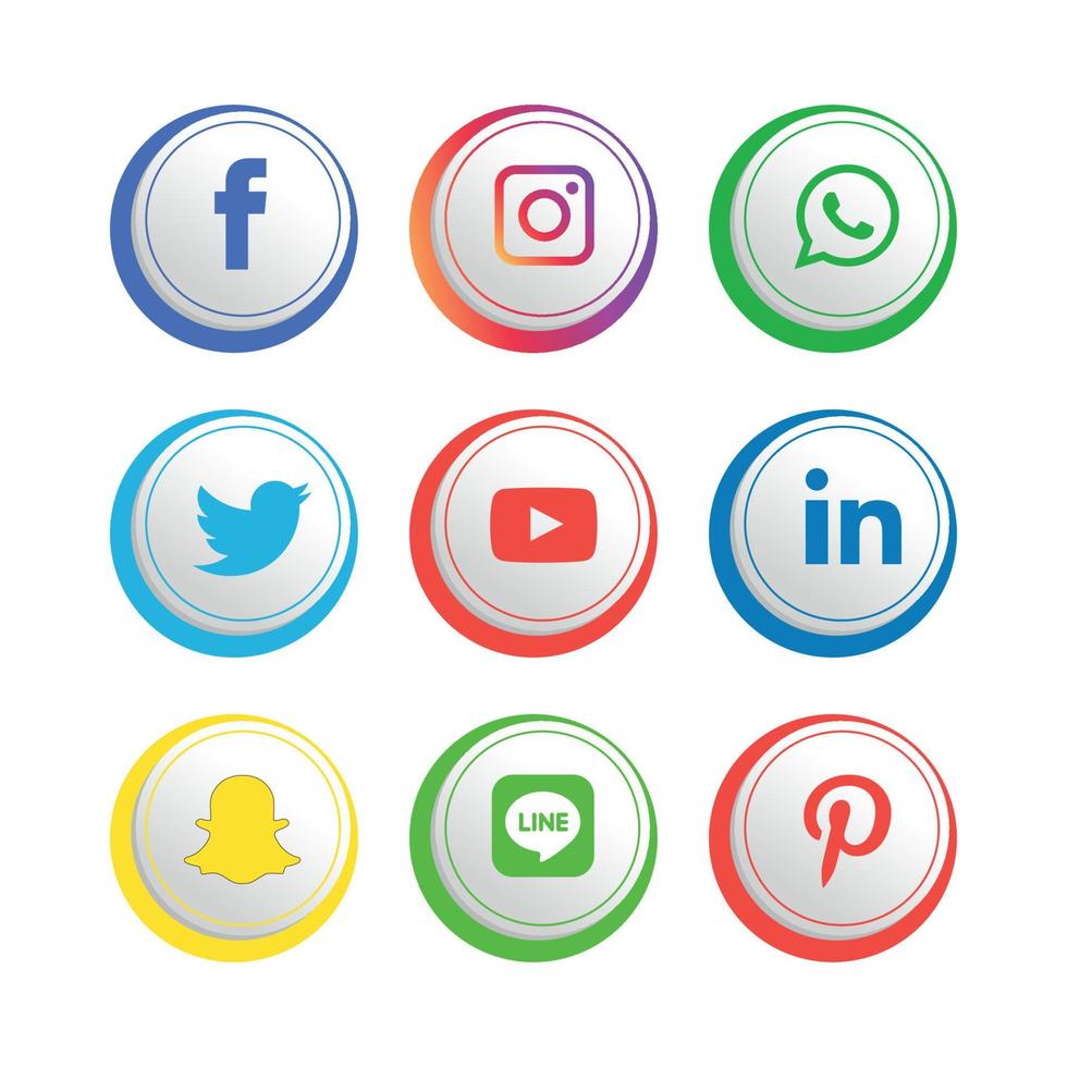 Social Media flache Icons Technologie, Netzwerk. Hintergrund-Gruppe Smiley-Gesicht-Verkauf. teilen, mögen, vektorillustration twitter, youtube, whatsapp, snapchat, facebook, instagram, tick tack, tok vektor