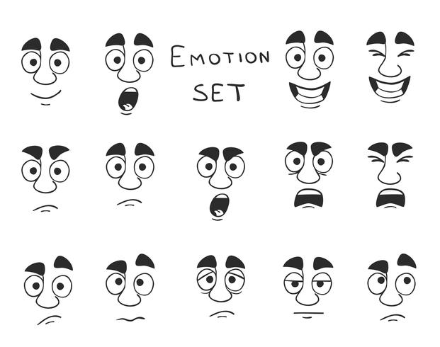 Facial Avatar Emotions Ikoner Set vektor