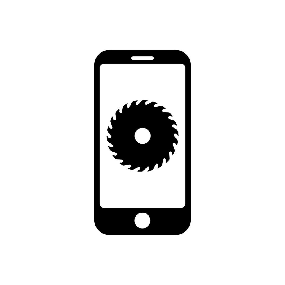 Telefon mit Kreissägensymbol für App und Web vektor