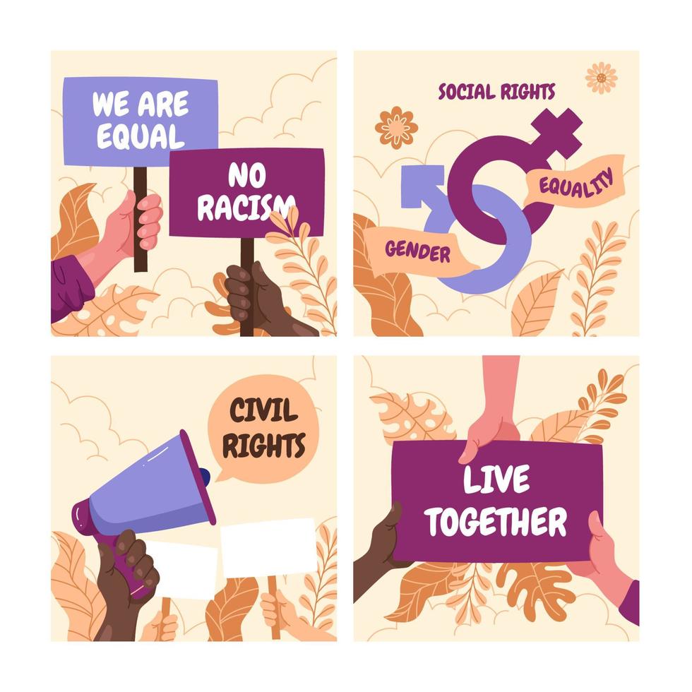 Kartenset für soziale Rechte vektor