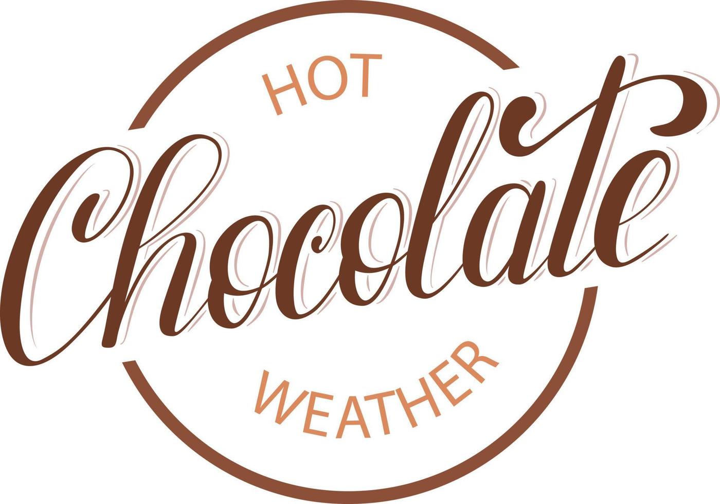 Vektor handgeschriebener Pinsel Schriftzug heiße Schokolade Wetter. Phrase für Winter- und Herbstzeit. braune Farbe der Buchstaben. Design für T-Shirts, Tassen, Poster