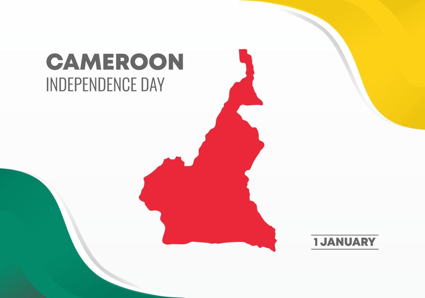 Kameruns självständighetsdag affisch för firande den 1 januari st. vektor