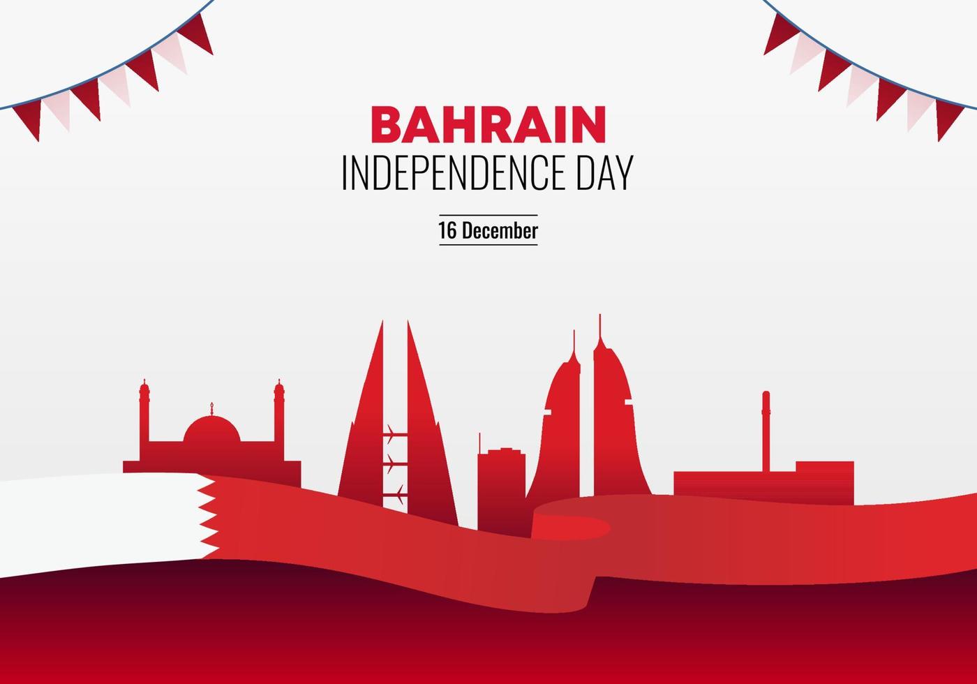 Bahrain Unabhängigkeitstag Hintergrund Banner Poster zur Feier am 15. August. vektor