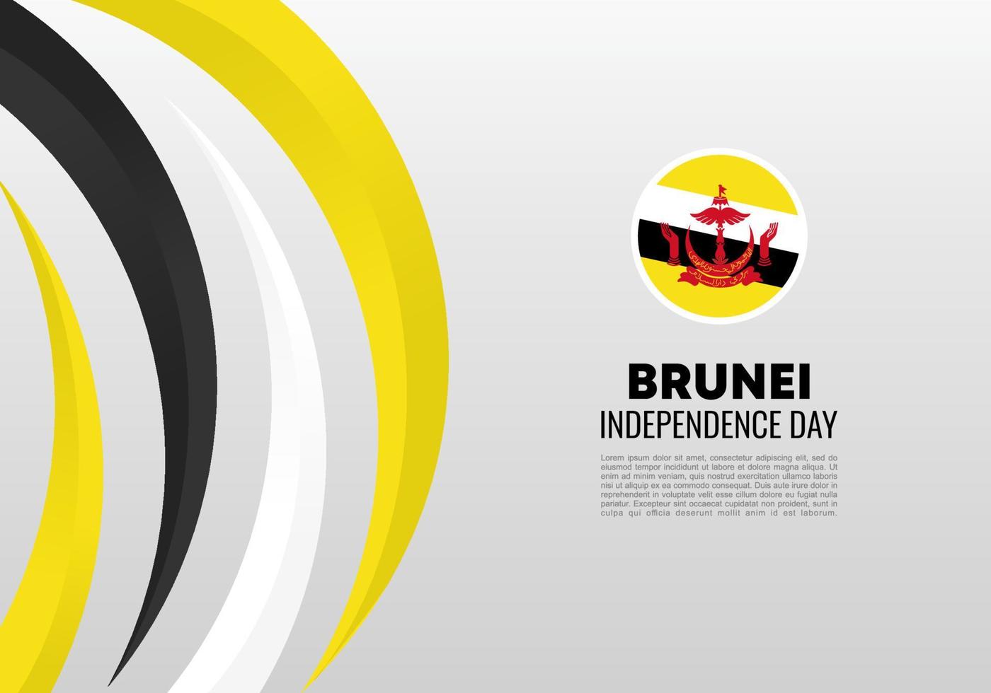 brunei självständighetsdagen affisch för firande den 23 februari. vektor
