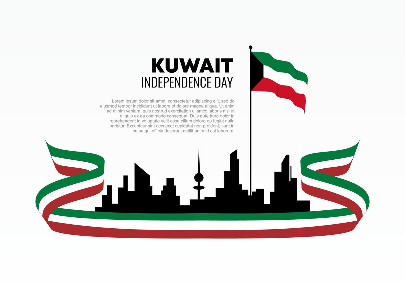 Kuwait-Unabhängigkeitstag für nationale Feierlichkeiten am 25. Februar. vektor