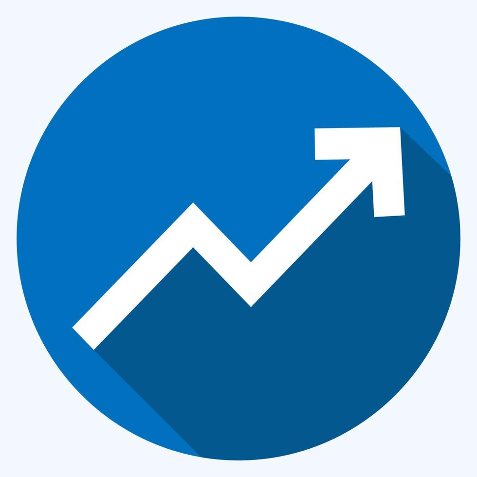 ikonen trendar upp - lång skugga stil - enkel illustration, redigerbar linje vektor