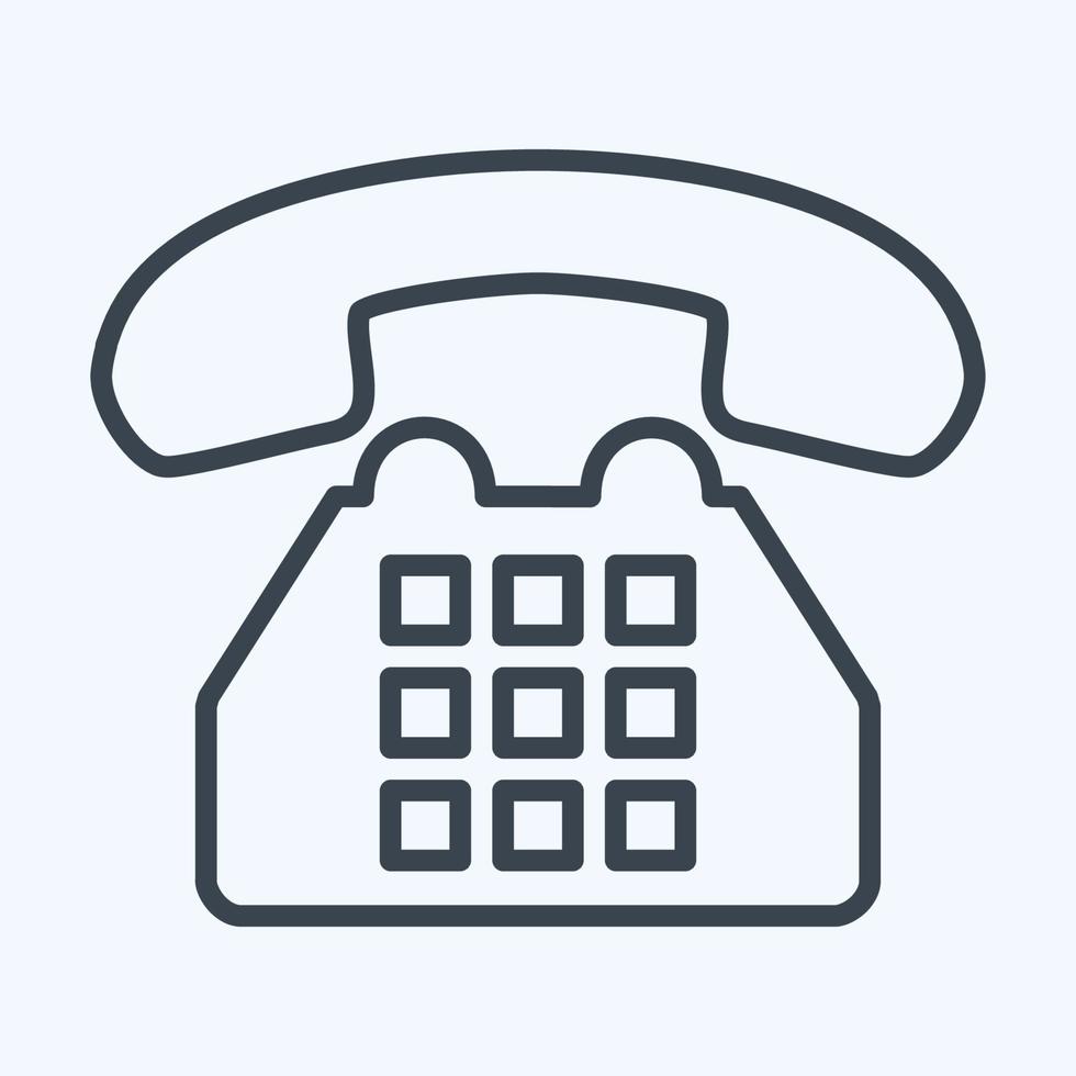 Symbol Telefon - Linienstil, einfache Illustration, bearbeitbarer Strich vektor