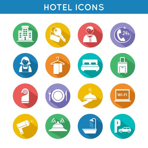 Hotel Reise Icons Set vektor