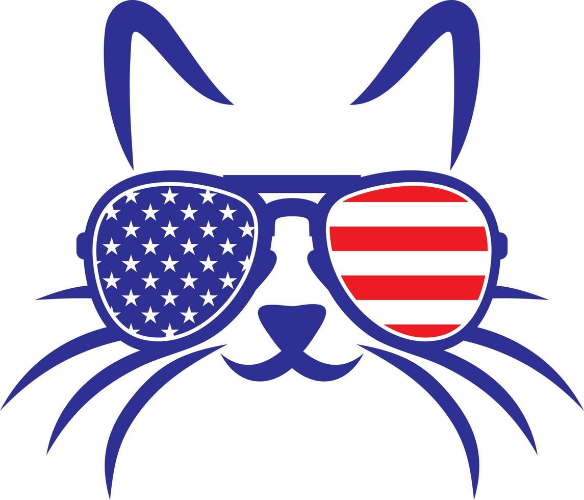 Katze mit USA-Sonnenbrille vektor