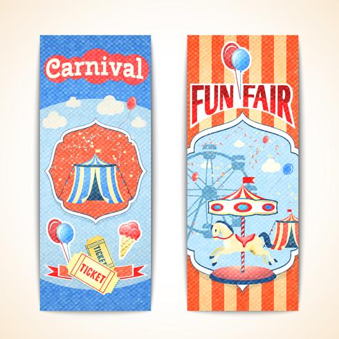 Vintage karneval banners vertikala vektor