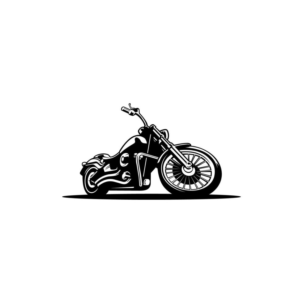 klassisches Vintage-Motorrad isoliert auf weißem Hintergrund. monochromer Stil. Vektor-Illustration. vektor