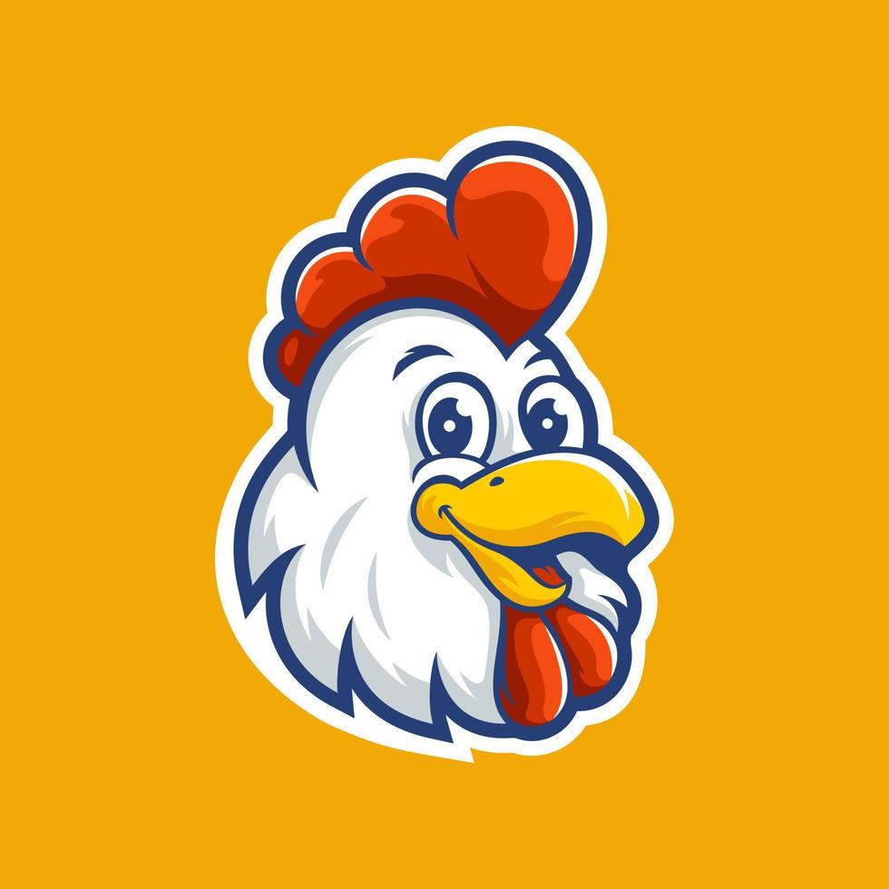 kyckling maskot för restaurang logotyp mall vektor