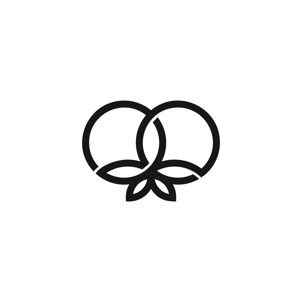 Doppelring aus Cannabis oder Hanfsymbol Symbol Logo Vorlage vektor