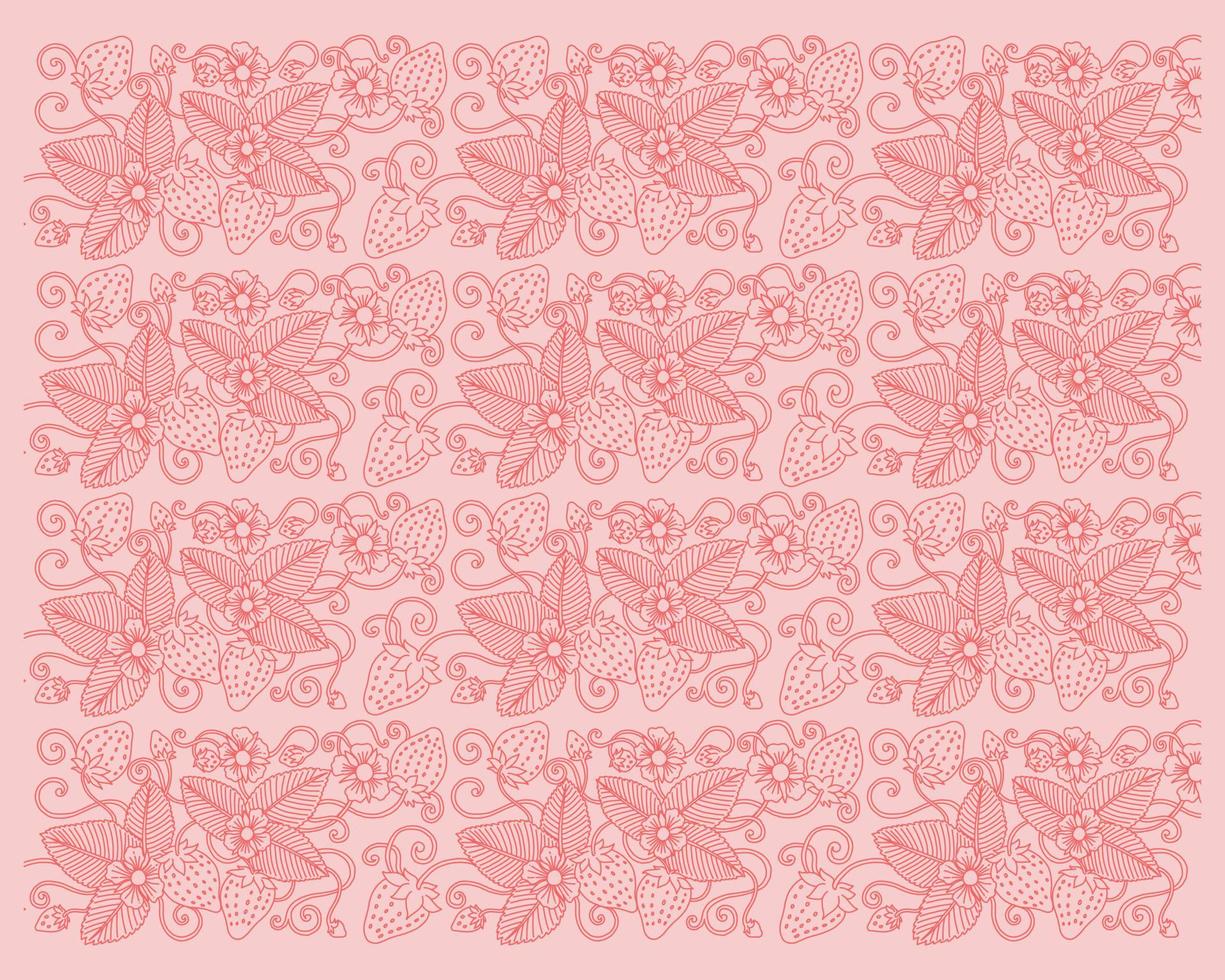 batikmönster jordgubb, seamless mönster jordgubbe bäst för tyg eller tapeter vektor